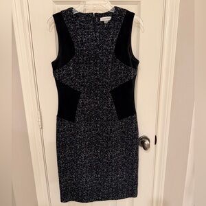 Calvin Klein Black and Gray Midi Dress